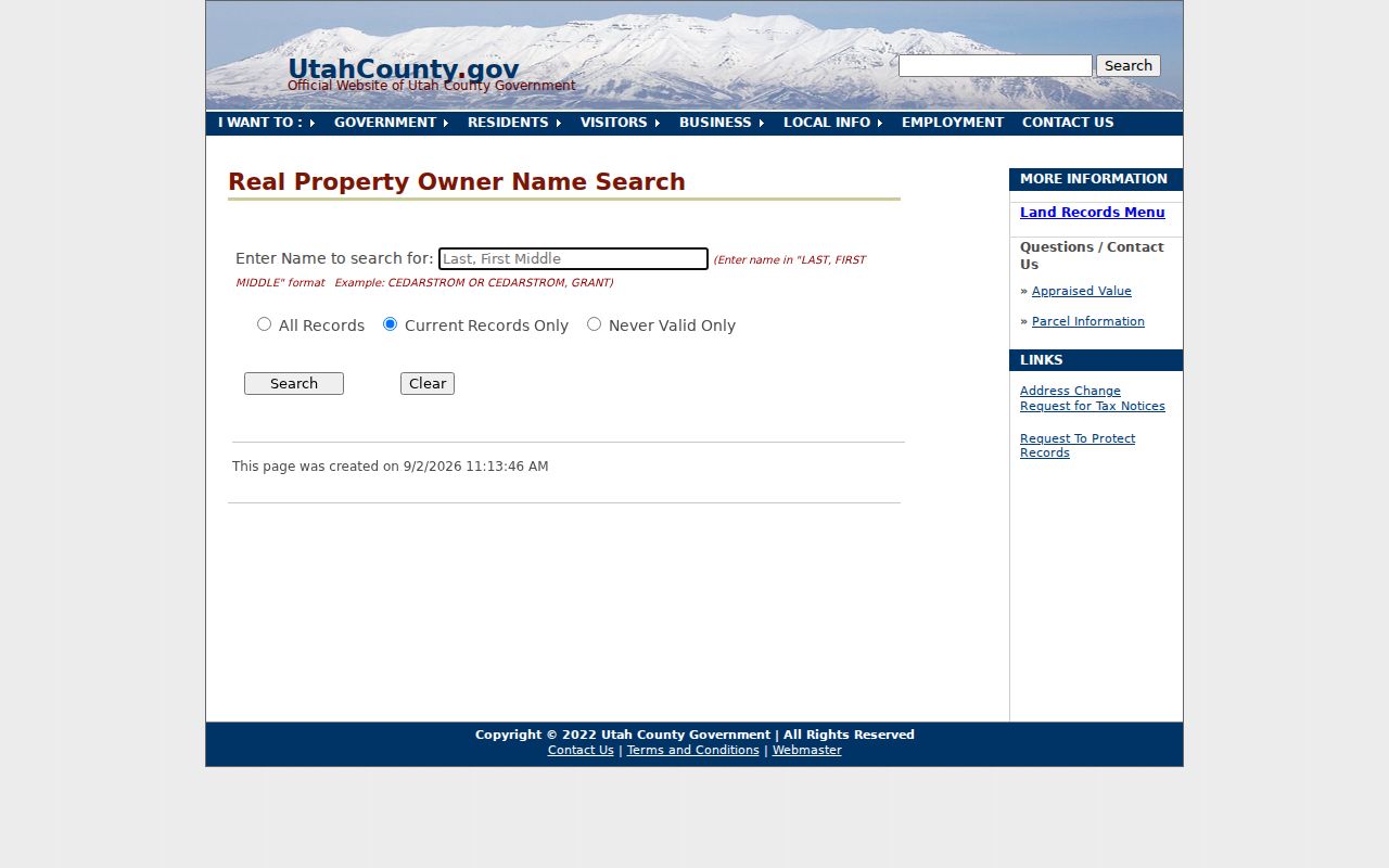 Utah County residents directory owner search