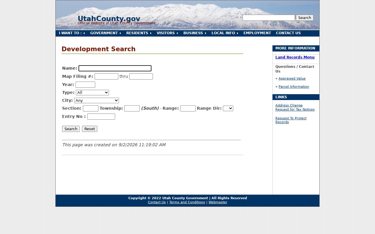 Utah County street directory source