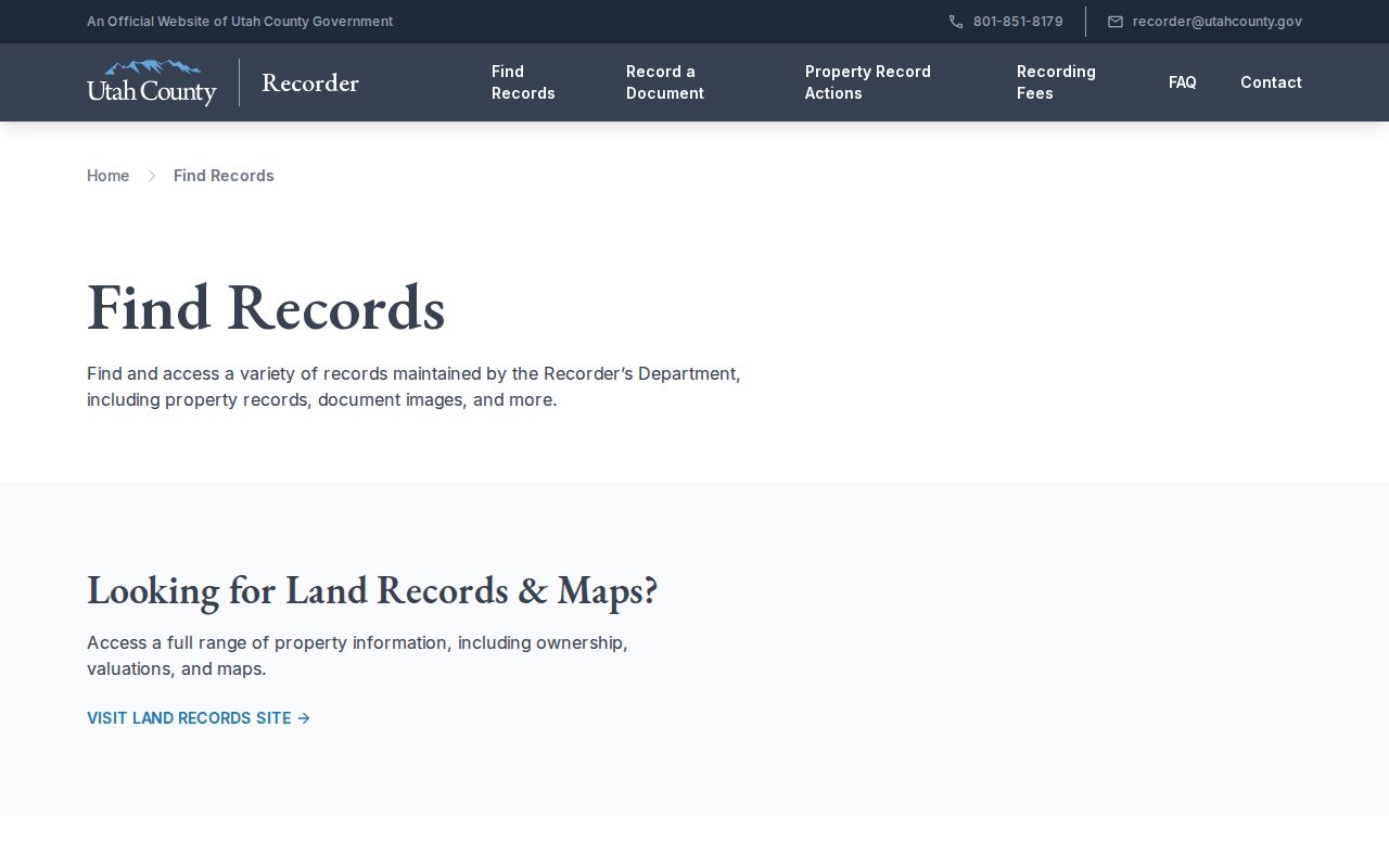 Utah County street directory source